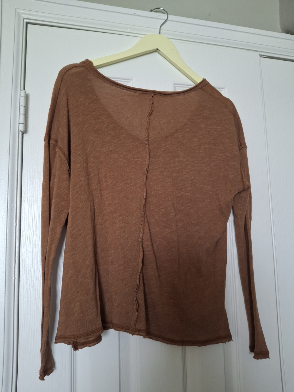 Project Social T Rust-Brown Long Sleeve V-Neck Tee - Picture 2 of 3